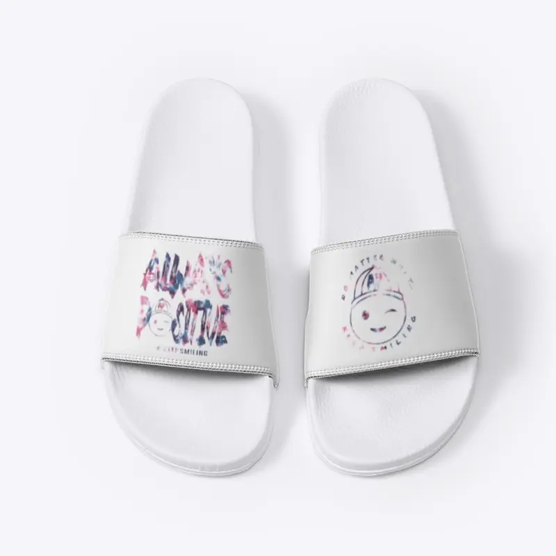 Always Positive - Pink&Blue Camo Slides